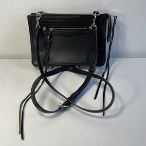 Rebecca Minkoff leather cross body bag with studs and adjustable strap.